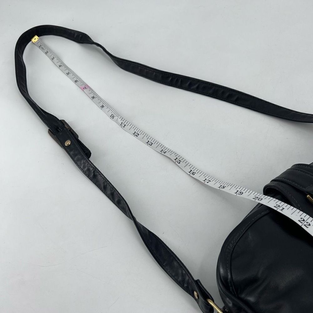 Stone Mountain Women's Sling Bag Shoulder Leather Vintage brass Hardware Black - Picture 13 of 14